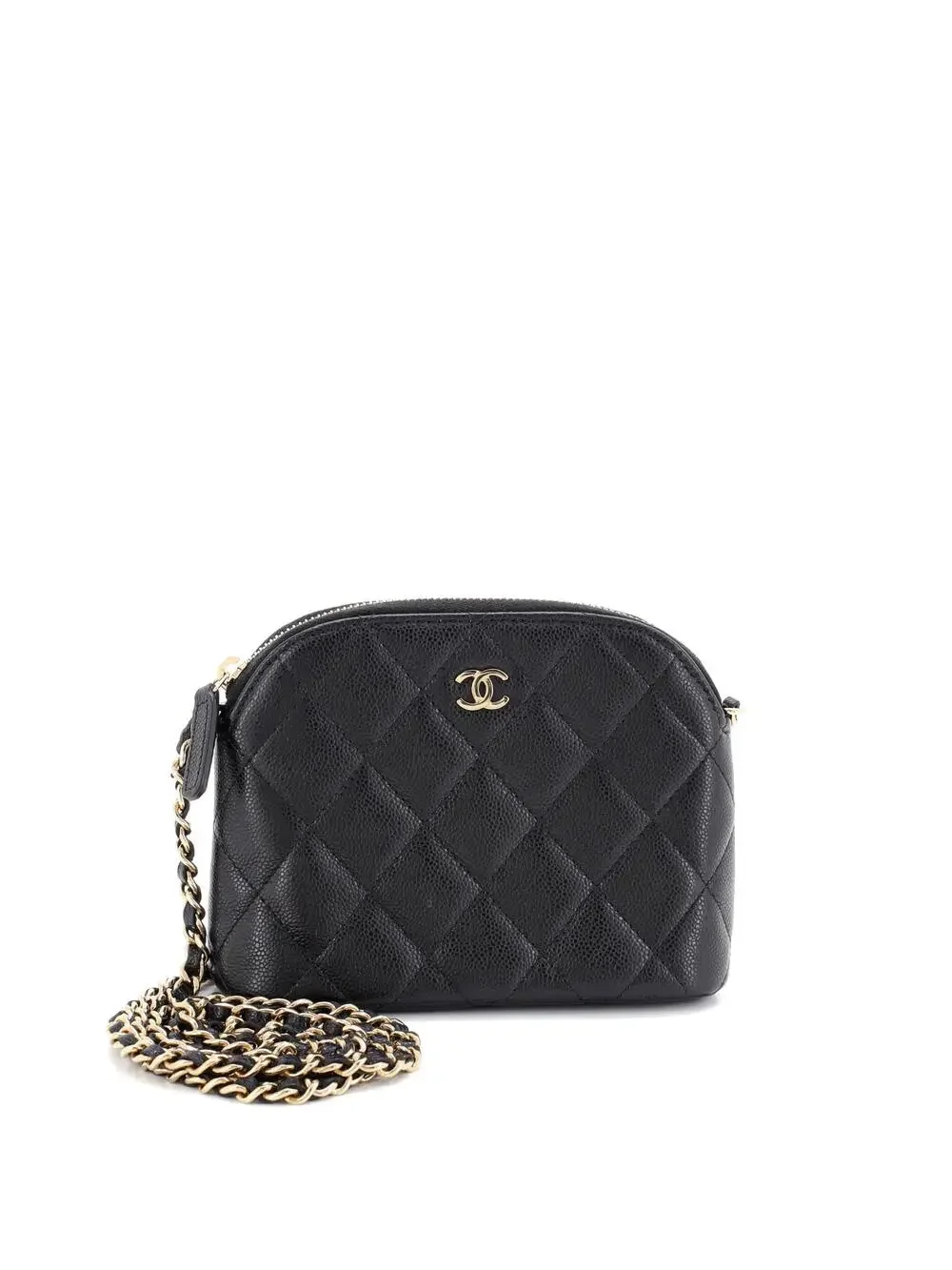 Chanel Cc Dome Zip Clutch With Chain #237944C44B
